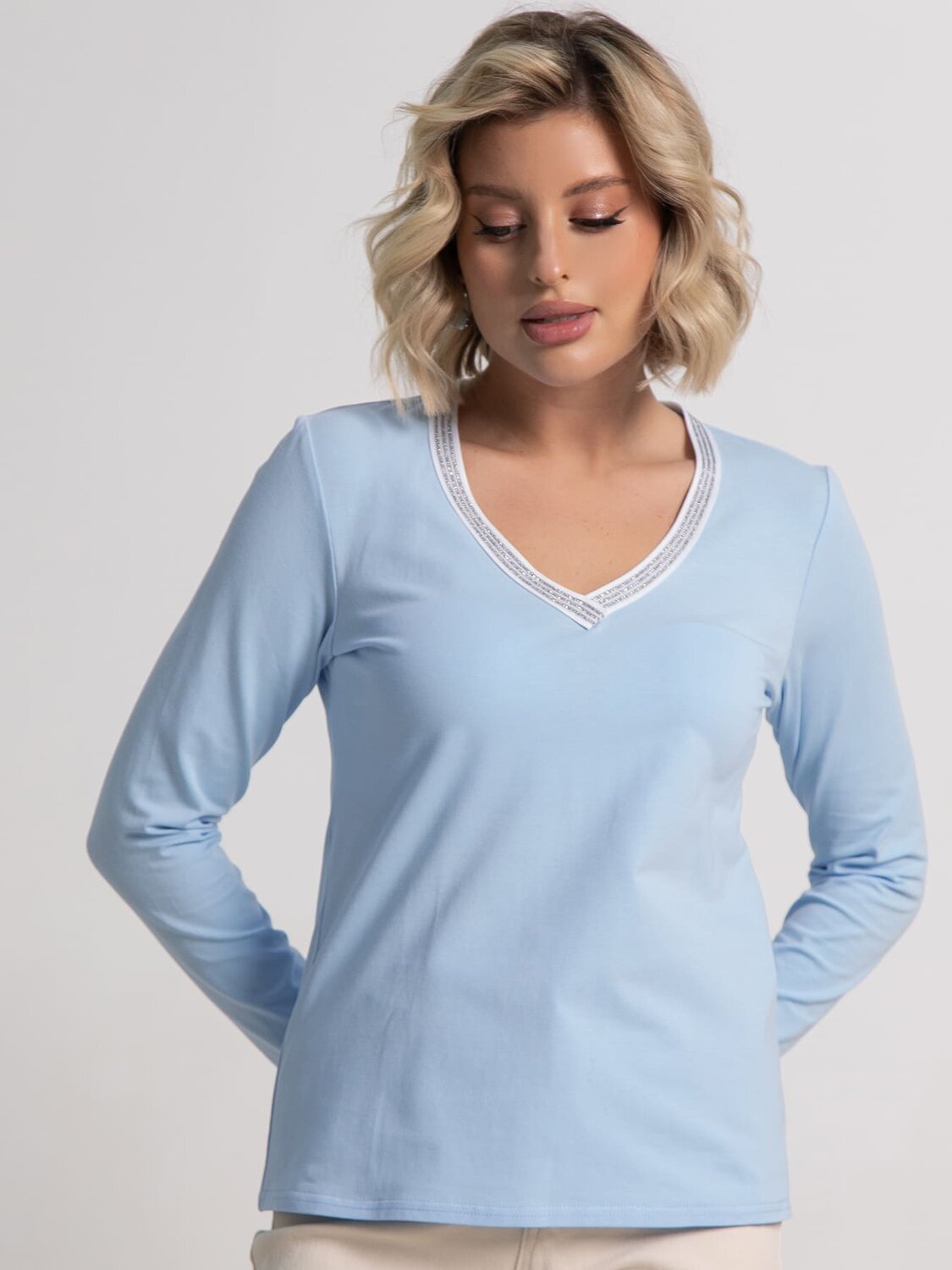 LT Collection Блуза 583999 Б15264-50М голубой