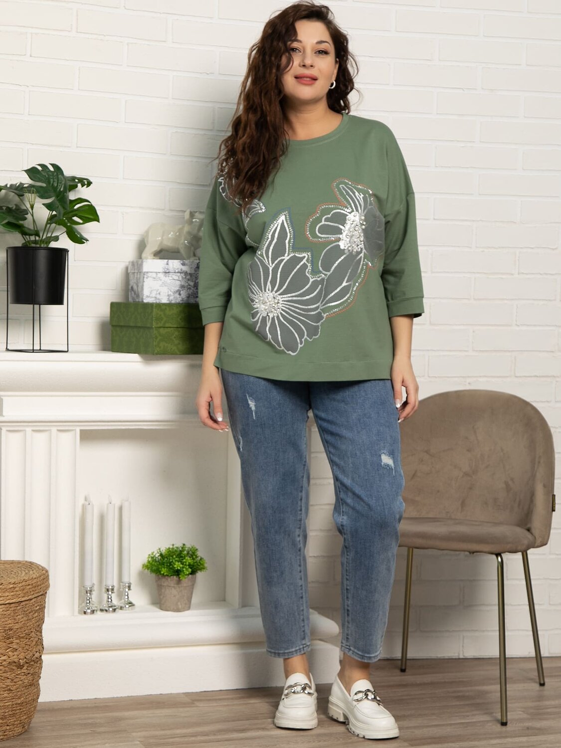 LT Collection Блуза 584020 Б15312-18М зеленый