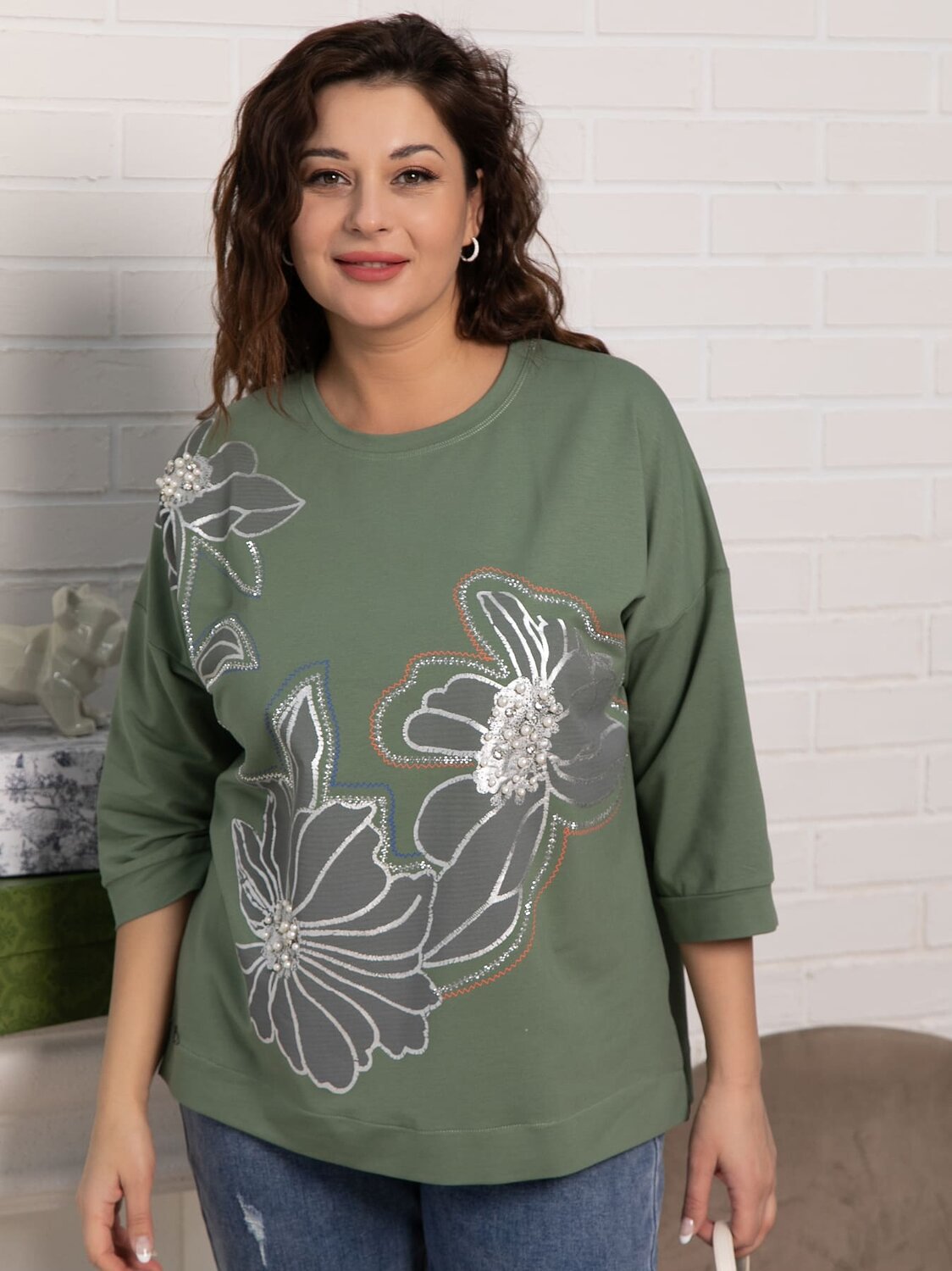 LT Collection Блуза 584020 Б15312-18М зеленый