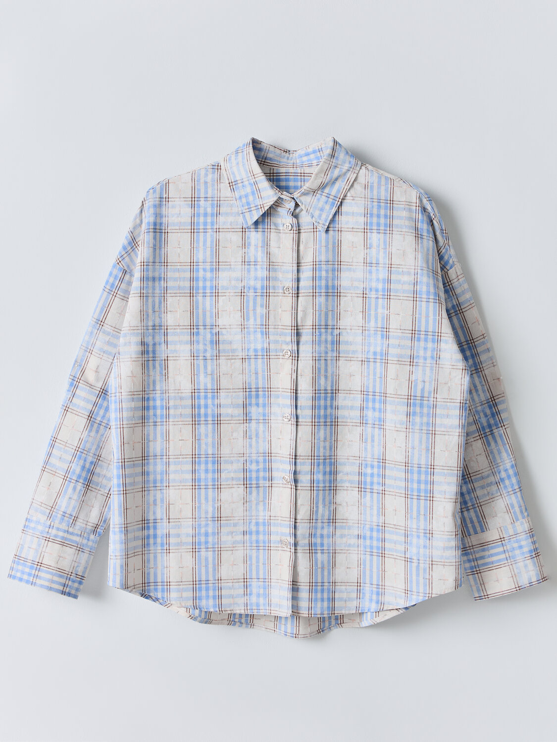 MARK FORMELLE Рубашка 584097 122836 бежево -голубая клетка