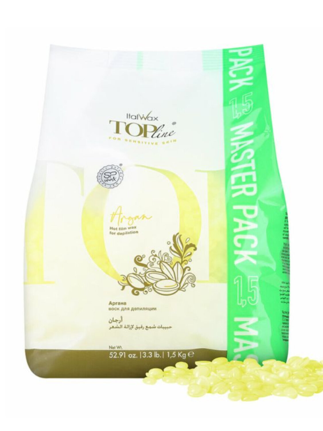 ItalWax Ital Wax Line Воск горячий плёночный для депиляции в гранулах / Top Line For Sensitive Skin Argan, 1,5 кг 584146 28019 