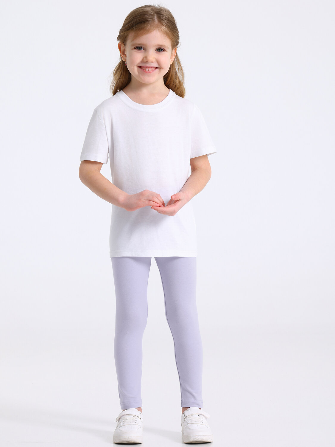 Апрель Легинсы 584174 2ДРЛ5907804н светло-сиреневый+сердечки леопард на розовом