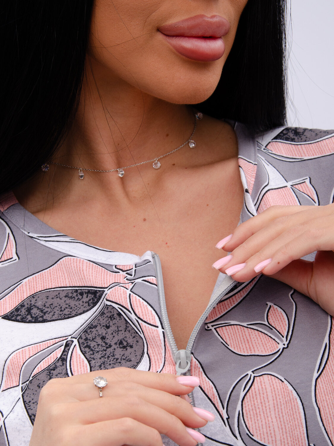 Malina Халат 584184 382лт серо-розовый