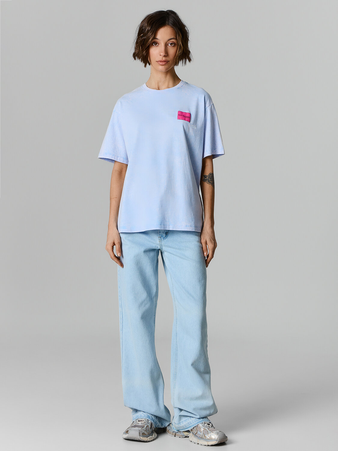 MARK FORMELLE Футболка 584231 112678 ACID WASH безмятежно -голубой +печать