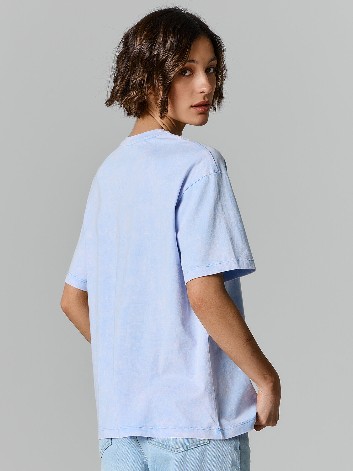 MARK FORMELLE Футболка 584231 112678 ACID WASH безмятежно -голубой +печать