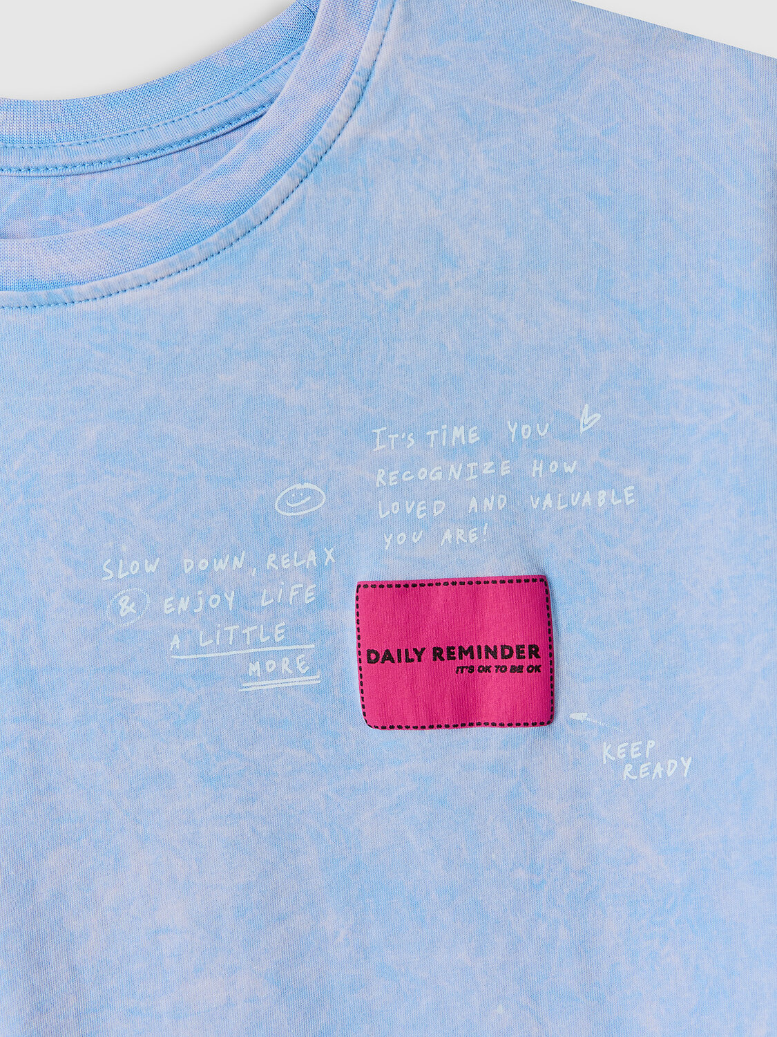 MARK FORMELLE Футболка 584231 112678 ACID WASH безмятежно -голубой +печать