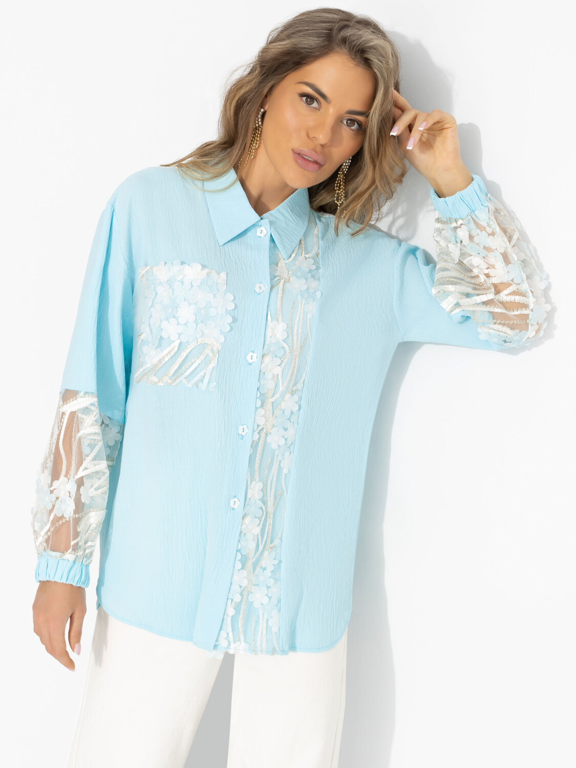 CHARUTTI Рубашка 584334 12628 Голубой