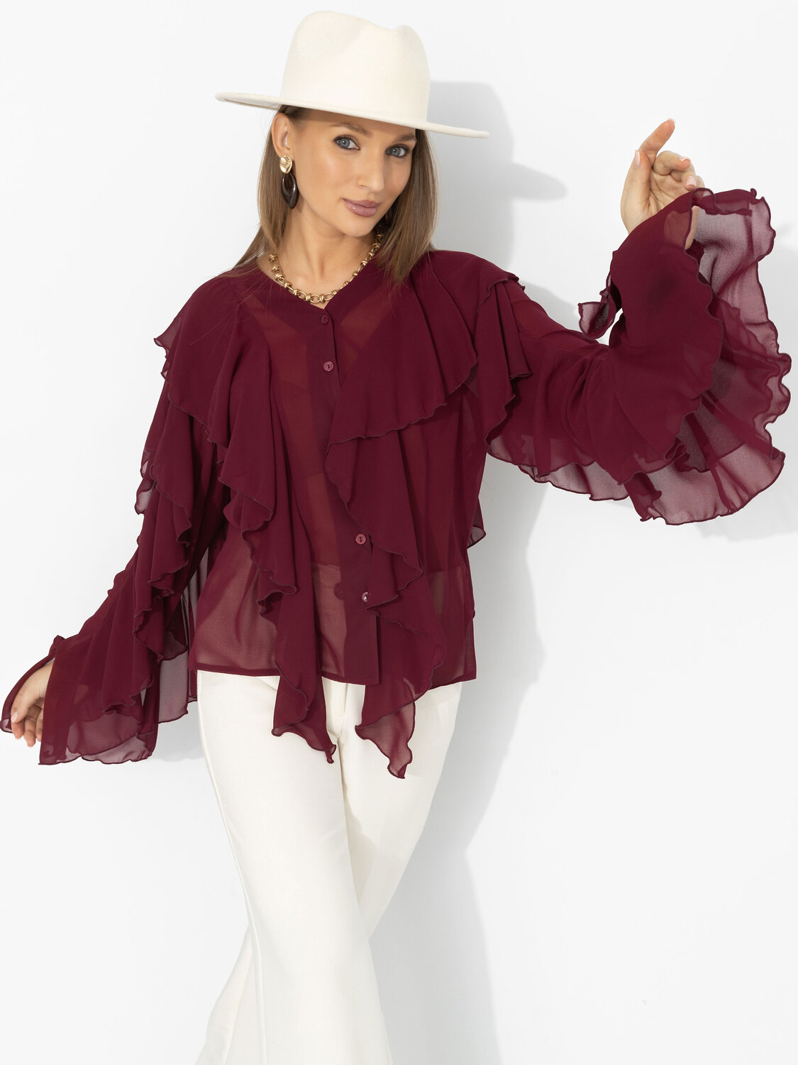 CHARUTTI Блуза 584339 12698 Бордовый