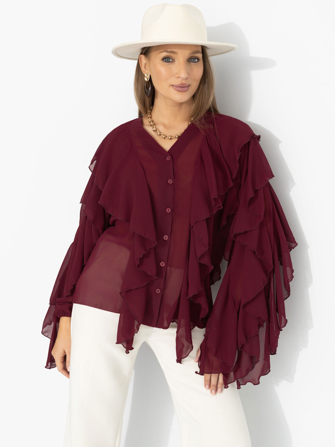 CHARUTTI Блуза 584339 12698 Бордовый