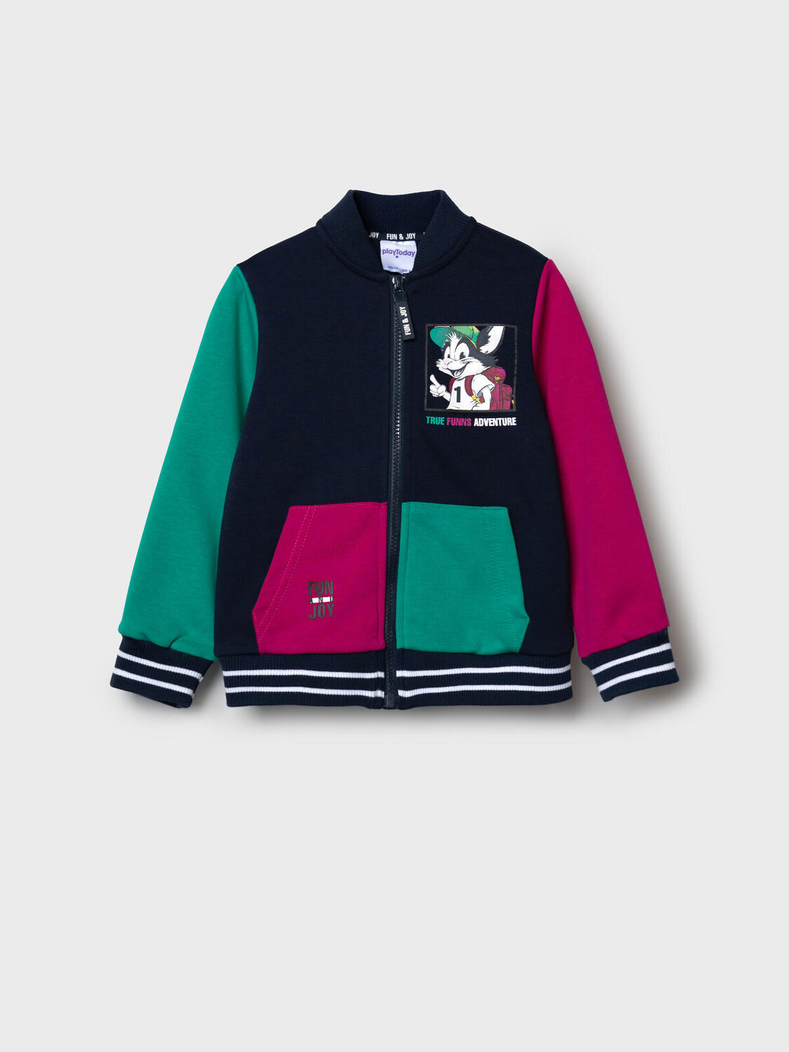 PLAYTODAY Толстовка 584478 12612156 малиновый,зеленый,тёмно-синий