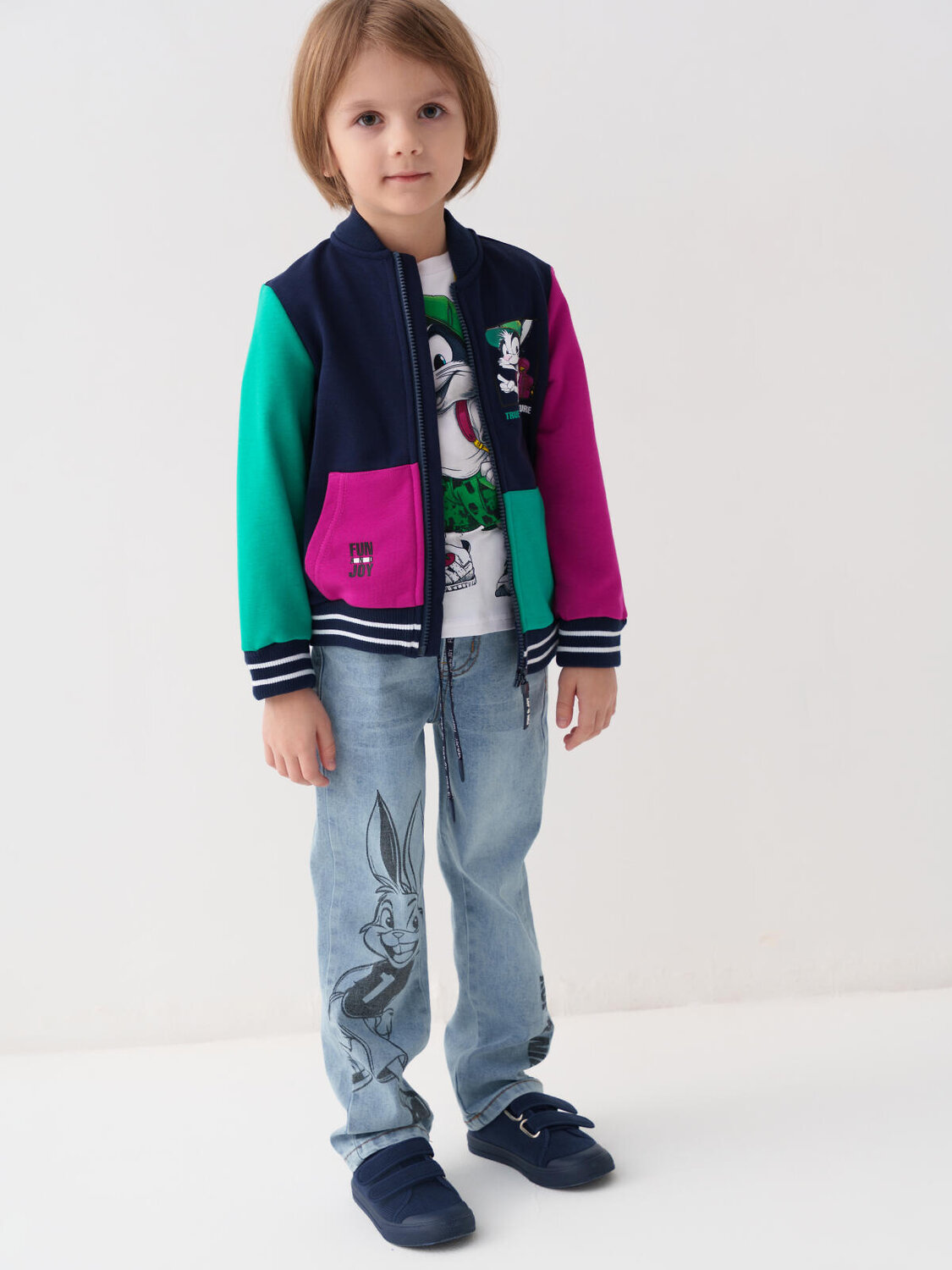 PLAYTODAY Толстовка 584478 12612156 малиновый,зеленый,тёмно-синий