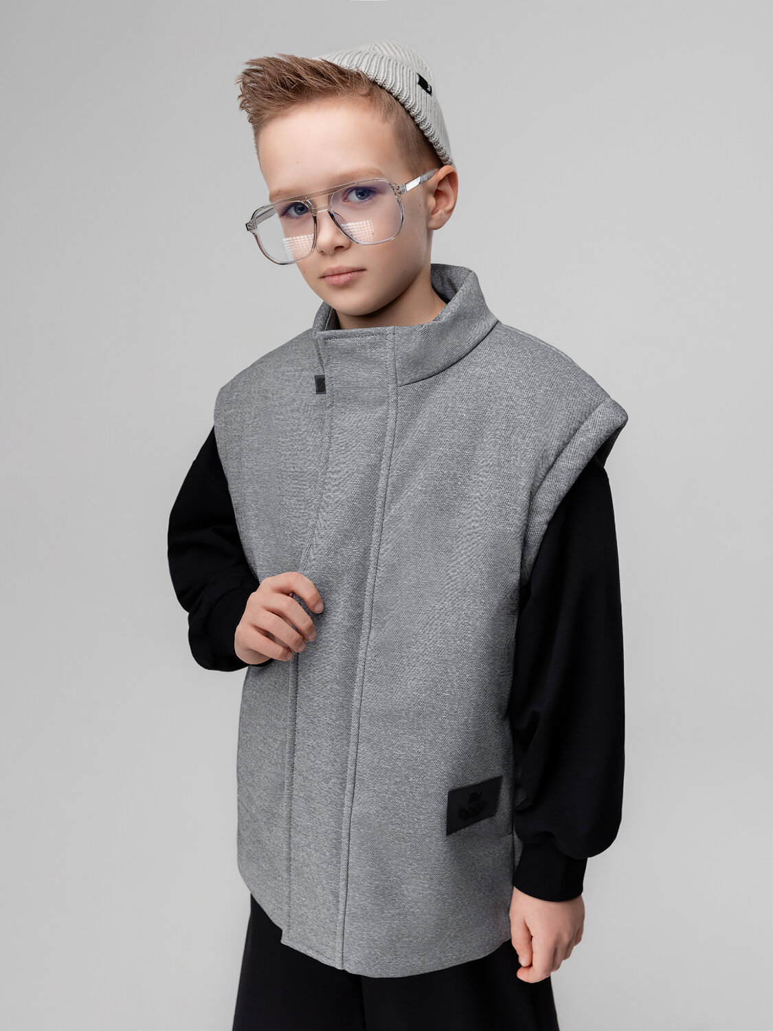 Bodo Жилет 584510 14-89MU серый джинсовый