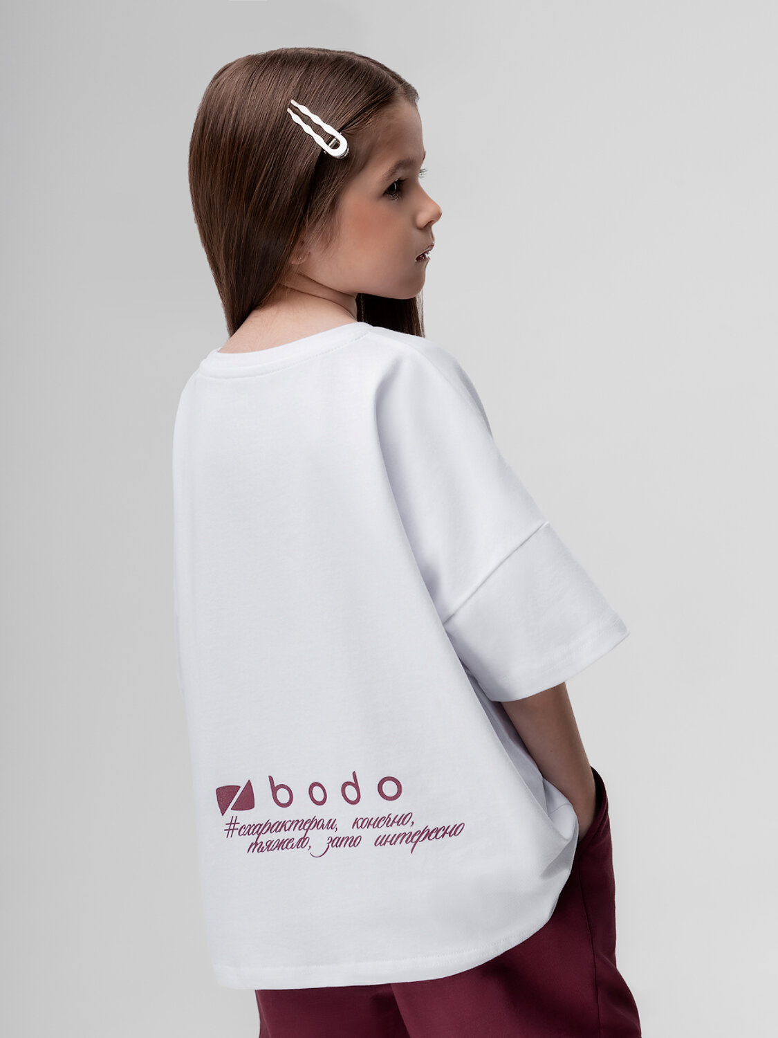 Bodo Футболка 584545 4-483MU белый (бордовый)
