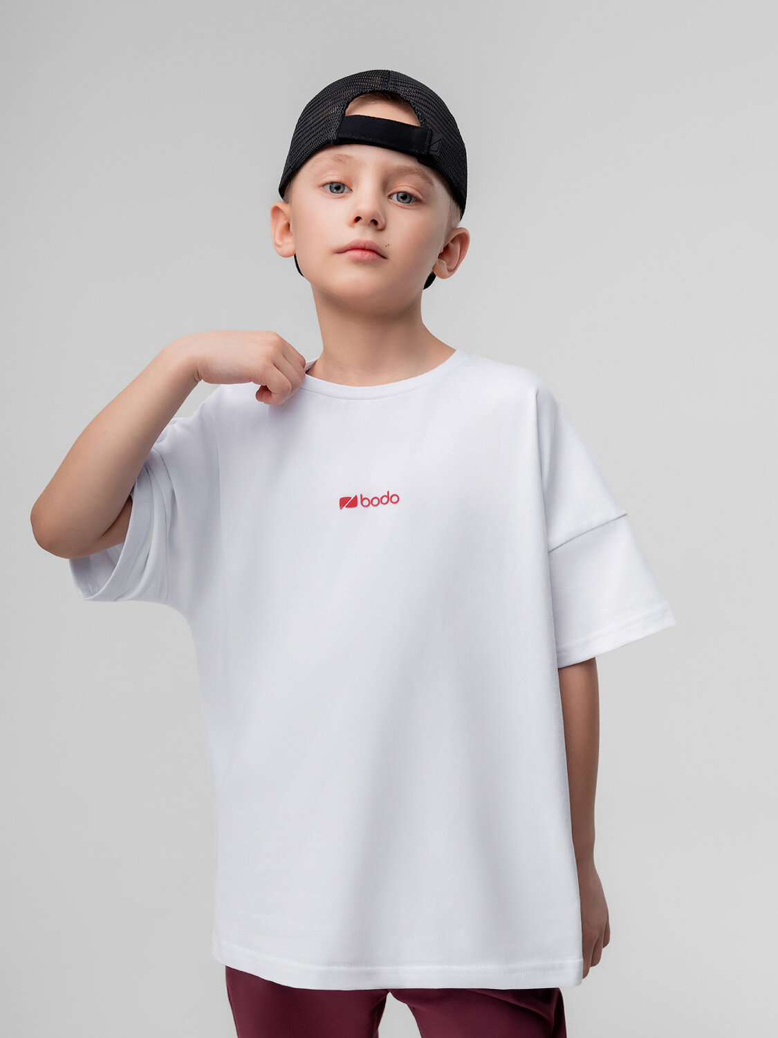 Bodo Футболка 584545 4-483MU белый (бордовый)