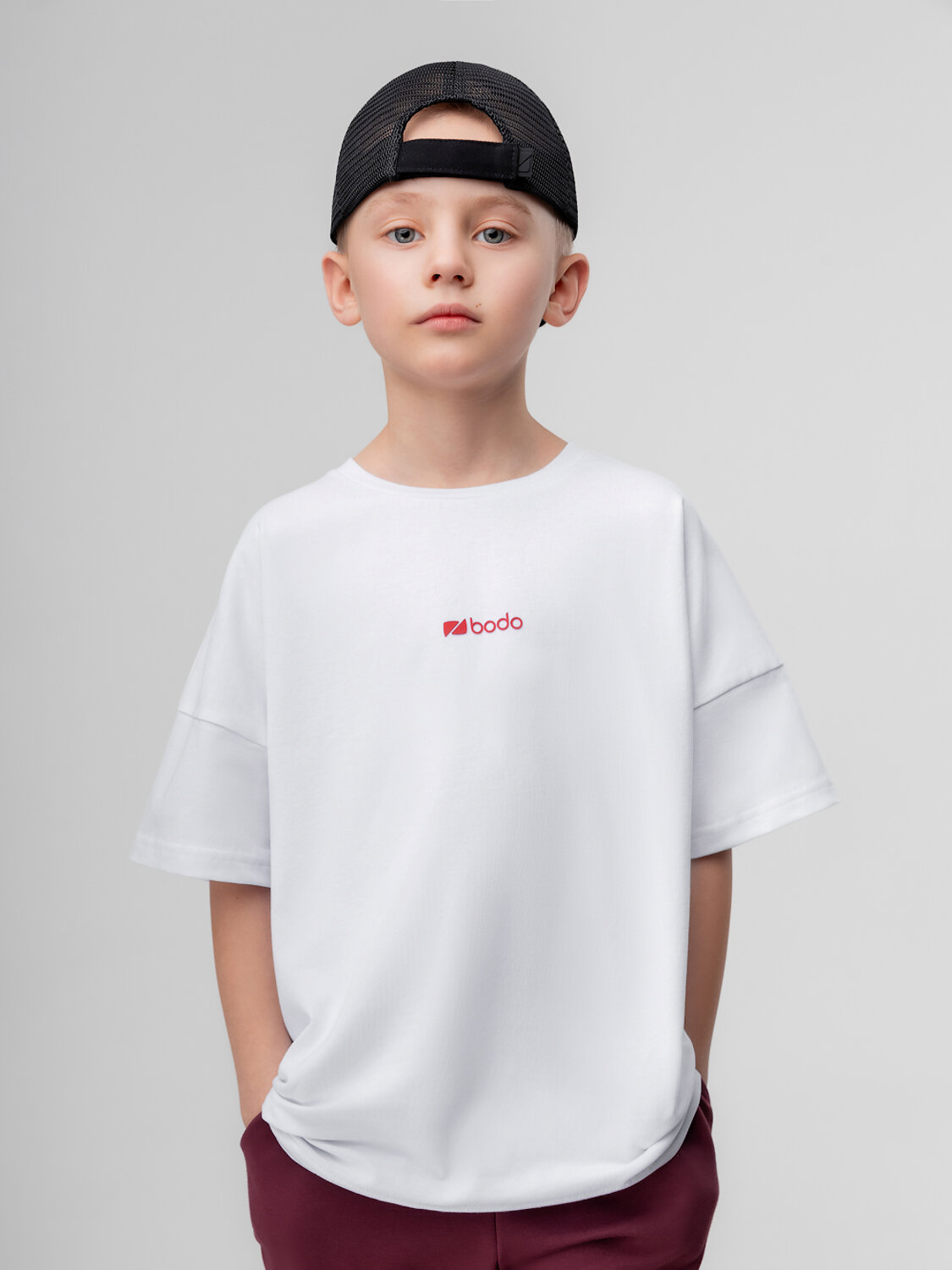 Bodo Футболка 584545 4-483MU белый (бордовый)