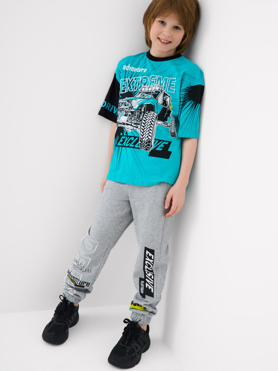 PLAYTODAY Фуфайка 584862 12611146 черный,бирюзовый