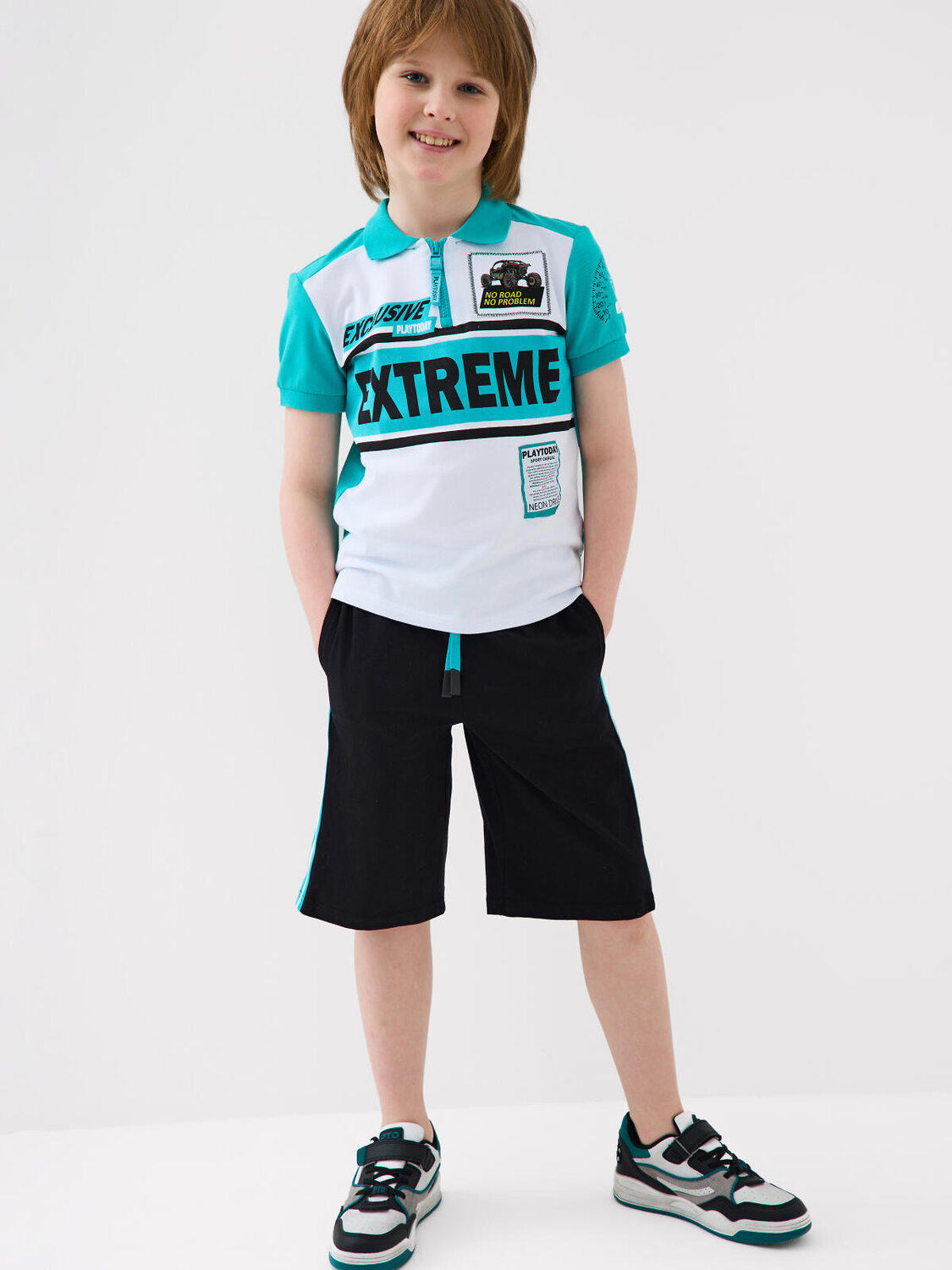 PLAYTODAY Шорты 584867 12611142 черный,бирюзовый