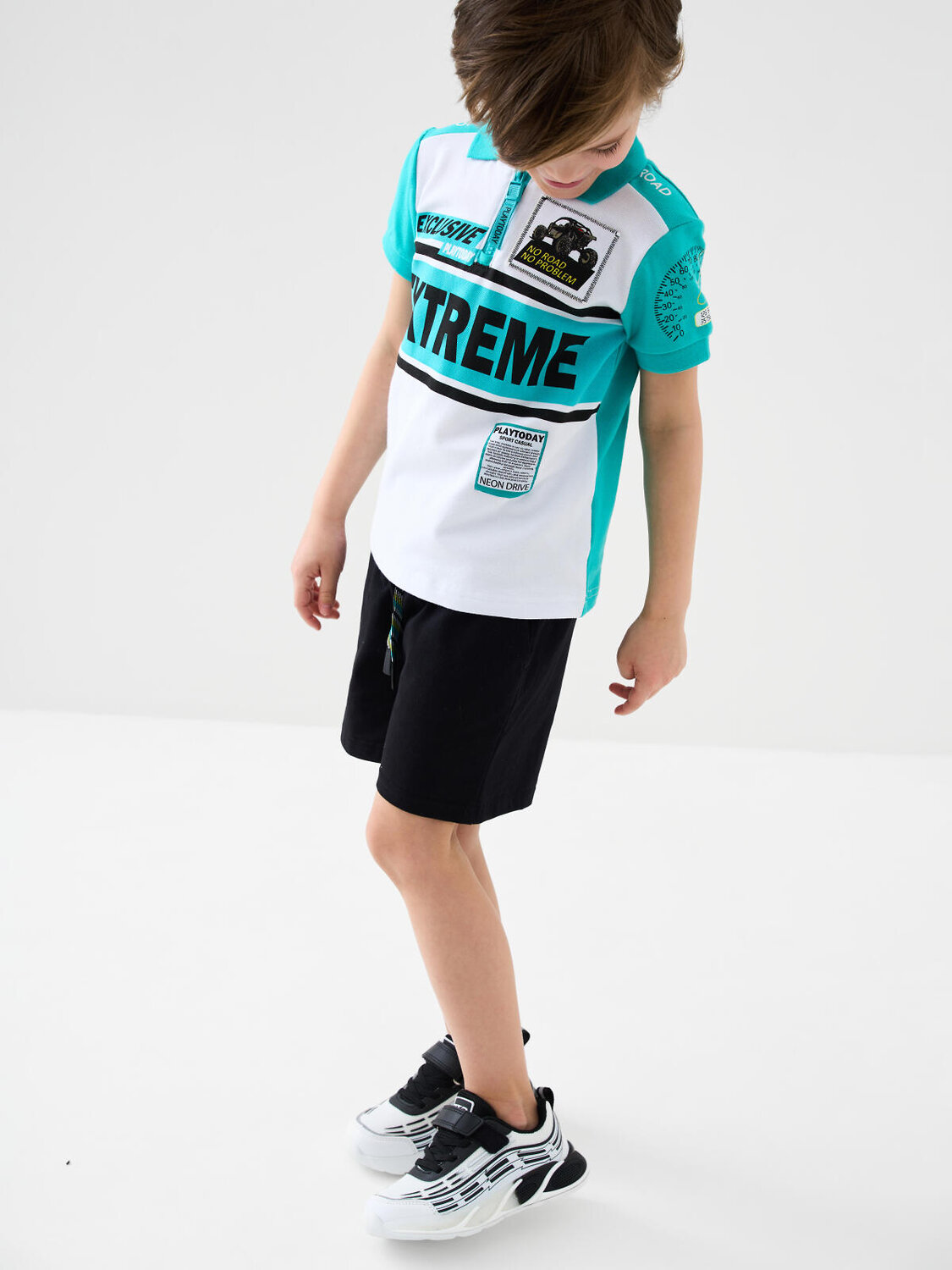 PLAYTODAY Джемпер 584875 12612250 белый,бирюзовый