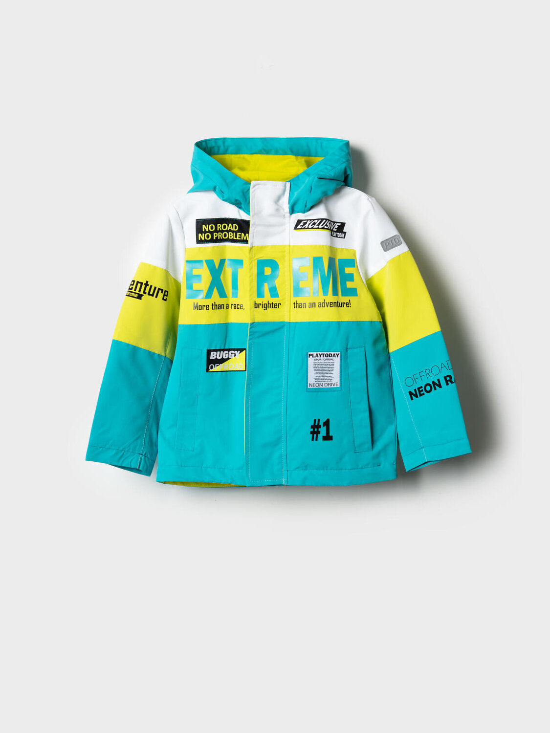 PLAYTODAY Куртка 584924 12612231 белый,светло-зеленый,бирюзовый