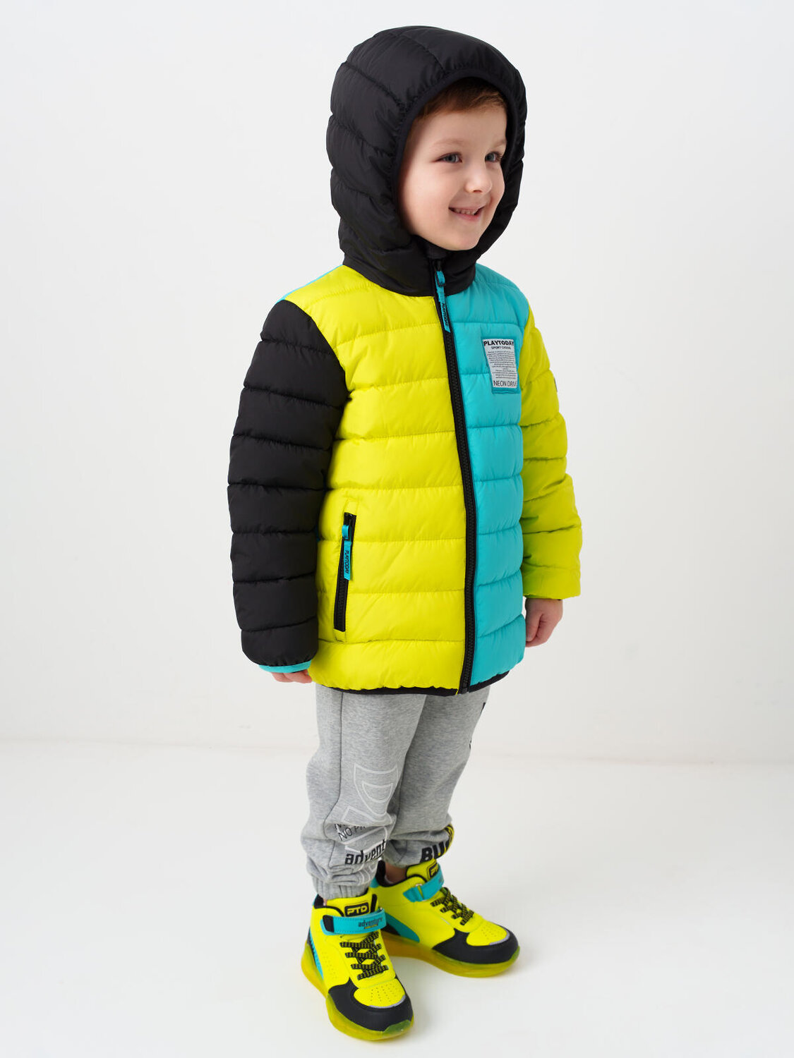 PLAYTODAY Куртка 584946 12612234 черный,светло-зеленый,бирюзовый