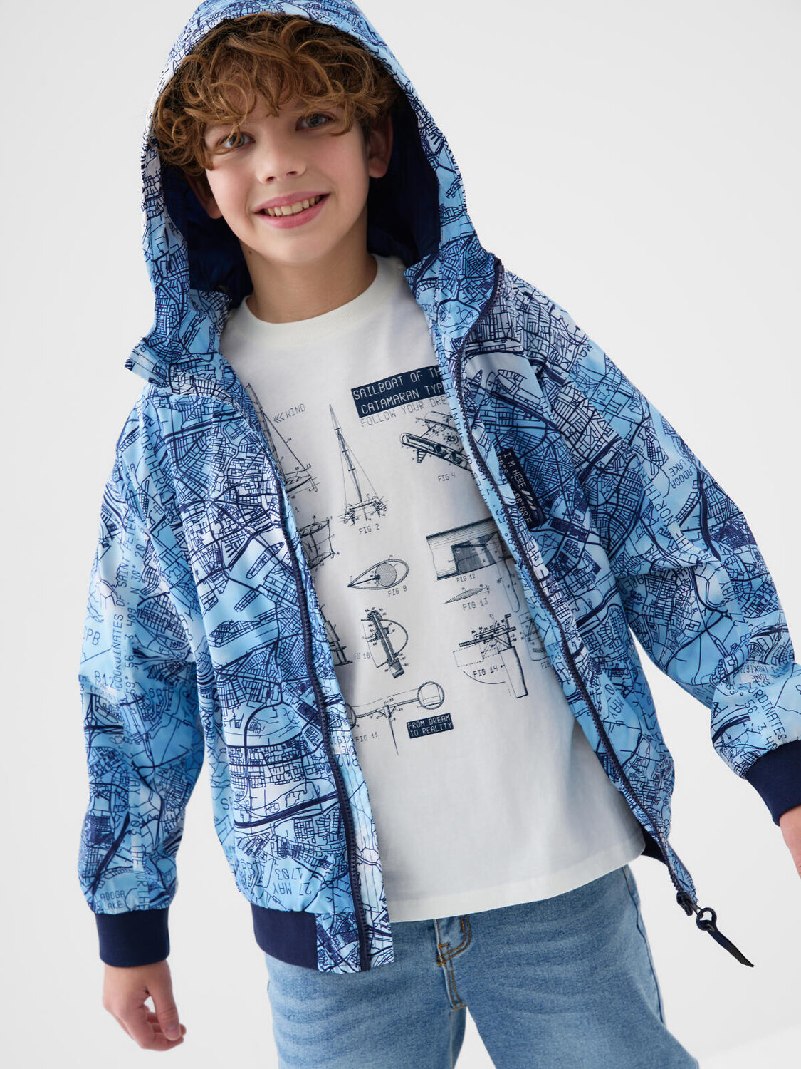 PLAYTODAY Куртка 584955 12611454 белый,тёмно-синий,голубой