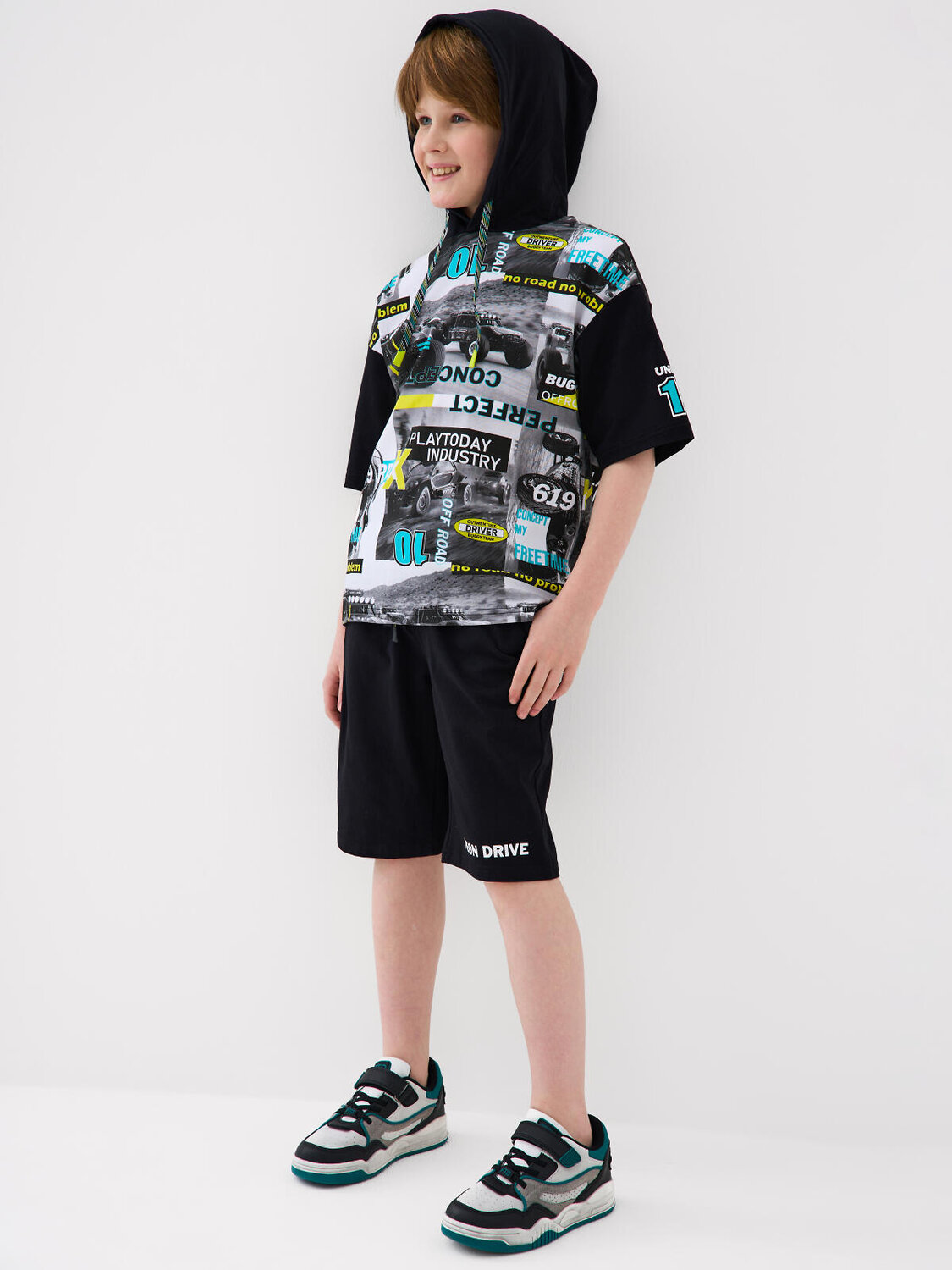 PLAYTODAY Полуботинки 585036 12611743 черный,белый,зеленый