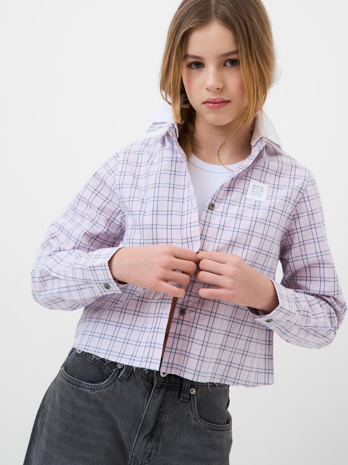 PLAYTODAY Рубашка 585124 12621154 белый,светло-розовый,серый