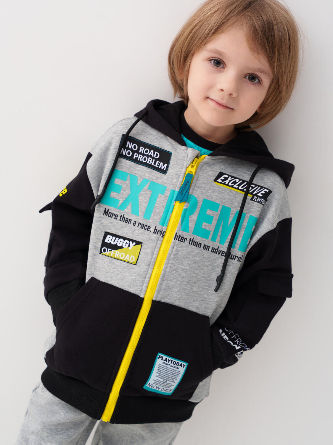 PLAYTODAY Толстовка 585289 12612210 черный,серый