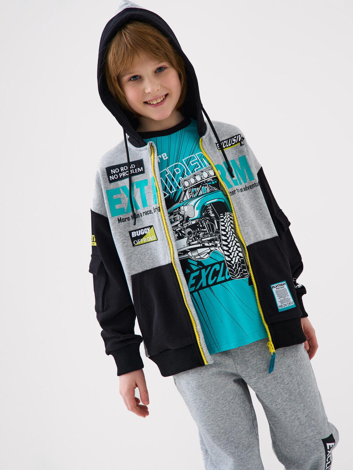 PLAYTODAY Толстовка 585295 12611140 черный,серый