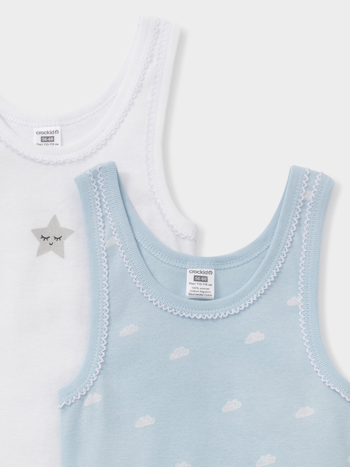 CROCKID Майка 585336 МП 1181-2уп голубой