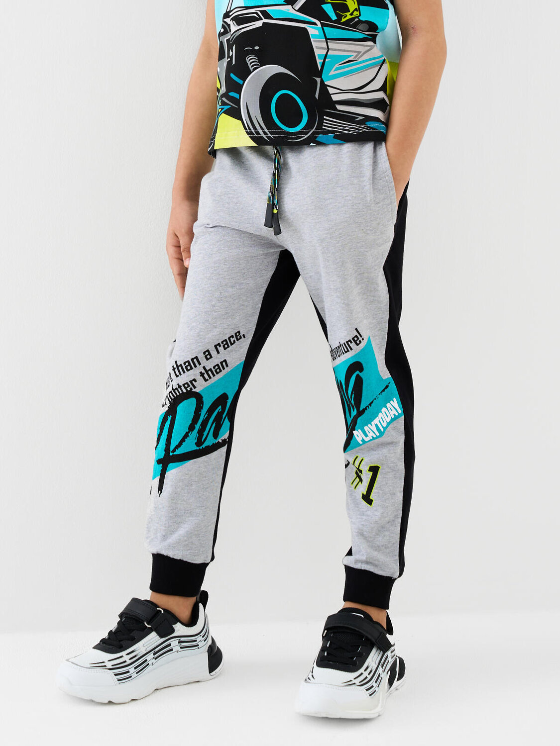 PLAYTODAY Брюки 585406 12612211 черный,бирюзовый,серый