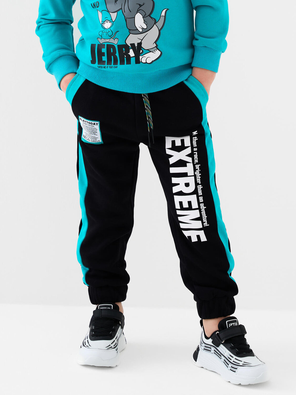 PLAYTODAY Брюки 585407 12612252 черный,бирюзовый