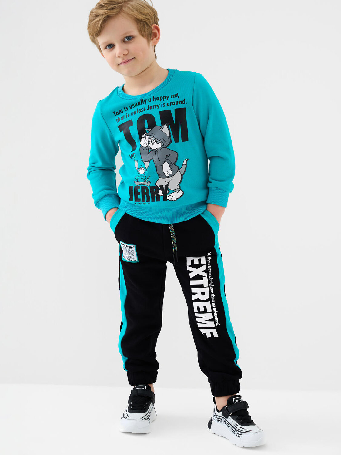 PLAYTODAY Брюки 585407 12612252 черный,бирюзовый