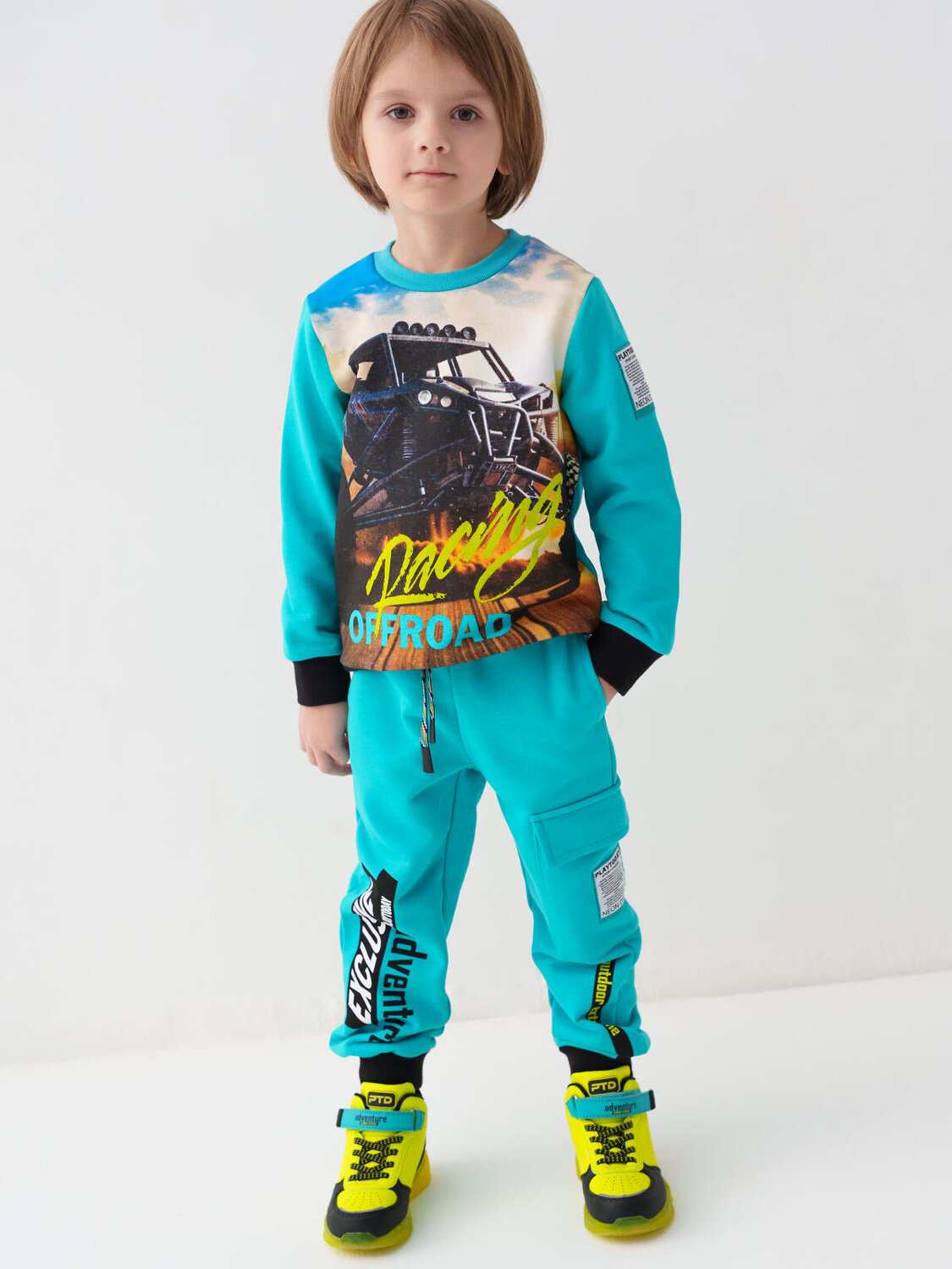 PLAYTODAY Толстовка 585415 12612248 белый,бирюзовый