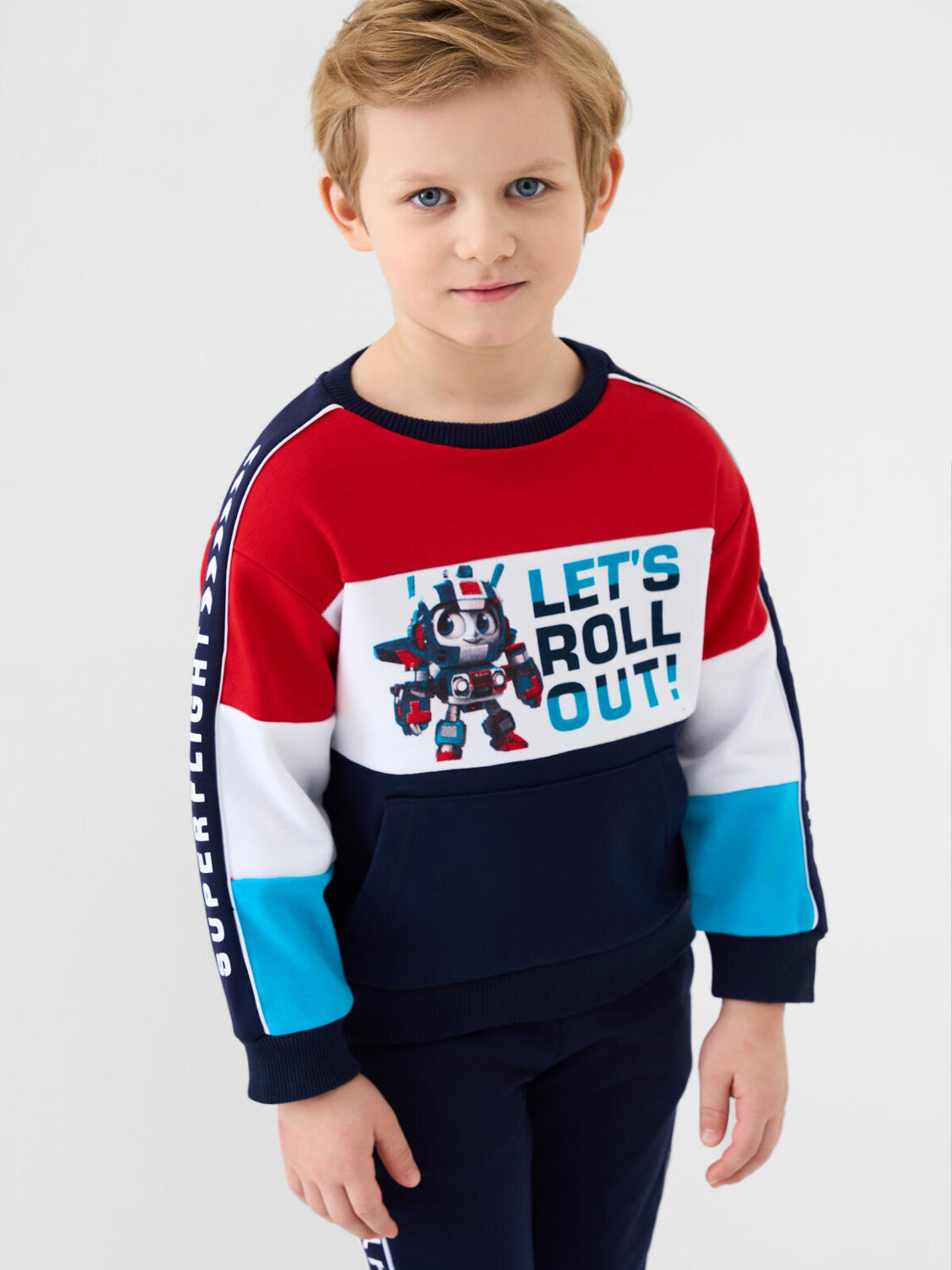 PLAYTODAY Толстовка 585441 12612027 белый,тёмно-синий,красный