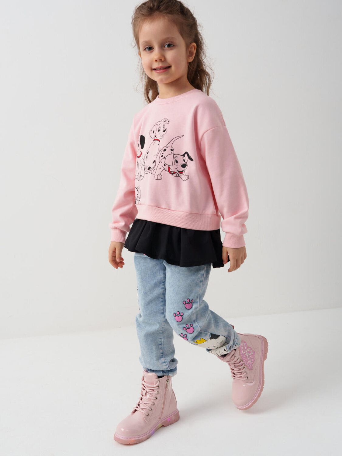 PLAYTODAY Толстовка 585549 12622033 черный,светло-розовый