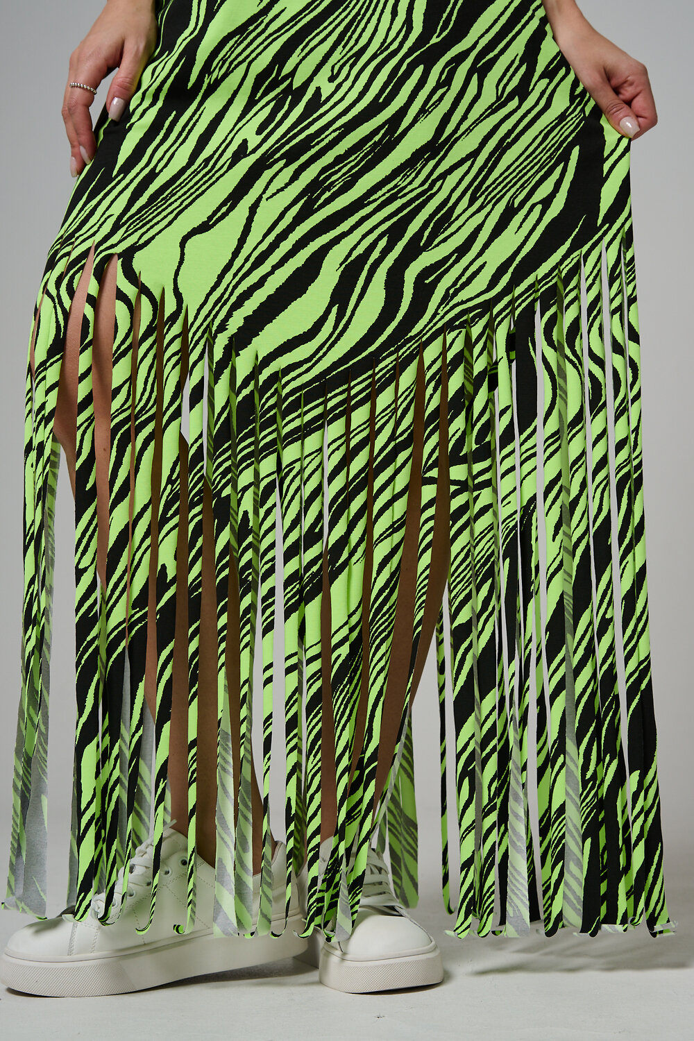 Натали Платье 585687 7480 неон салат+чёрный