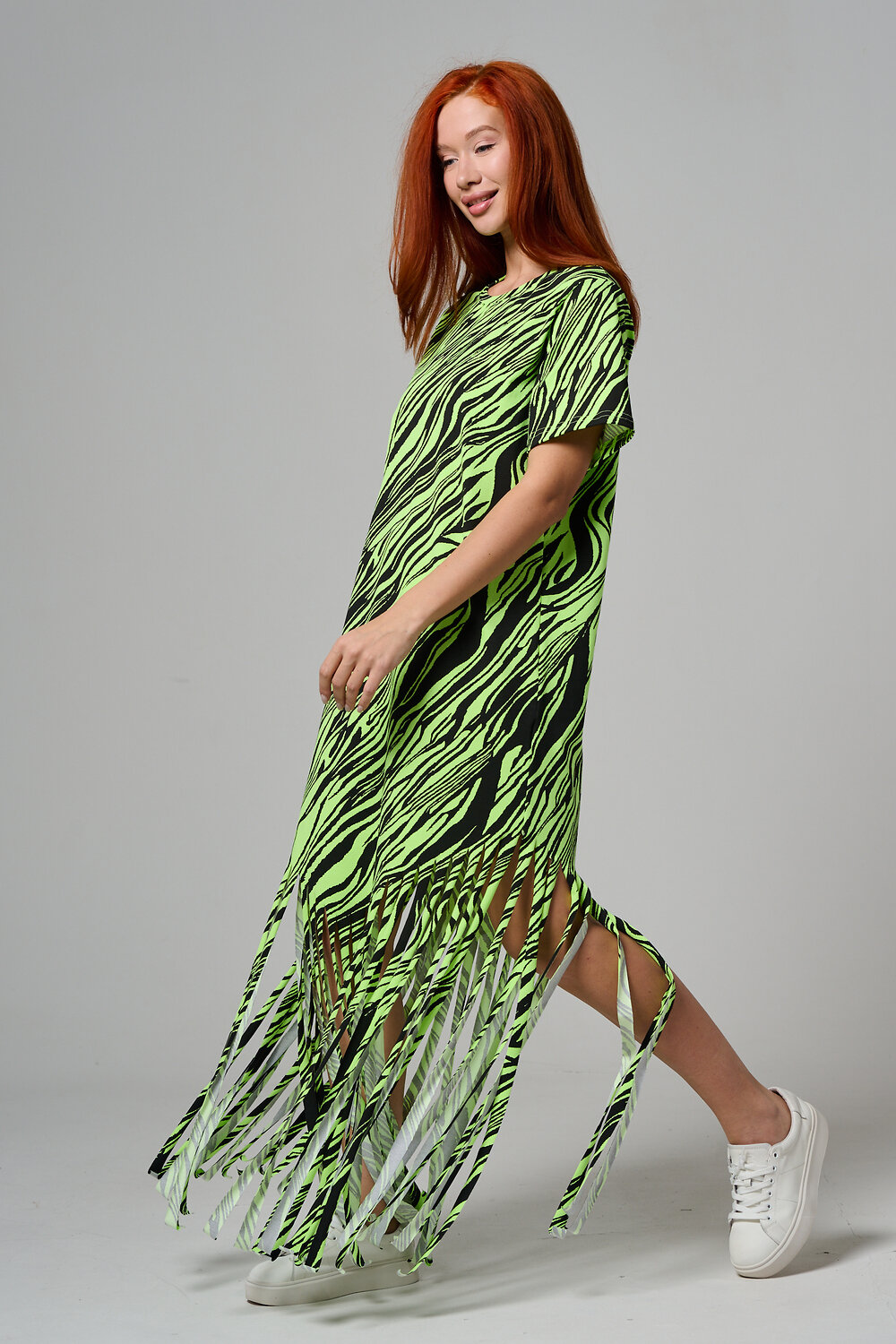 Натали Платье 585687 7480 неон салат+чёрный