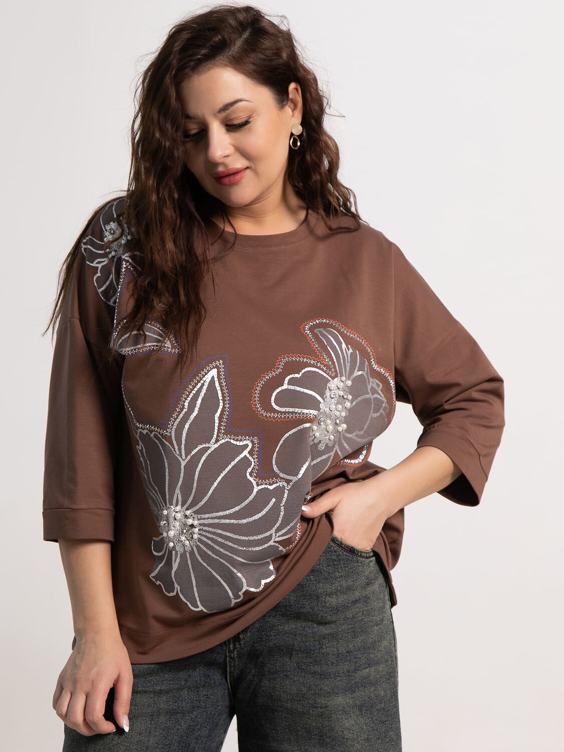 LT Collection Блуза 585733 Б15310-18М коричневый