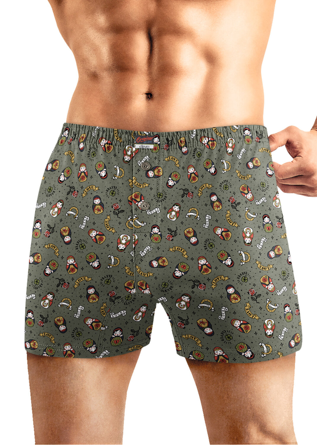 CLEVER Трусы 585798 MBX560551 хаки/оранжевый