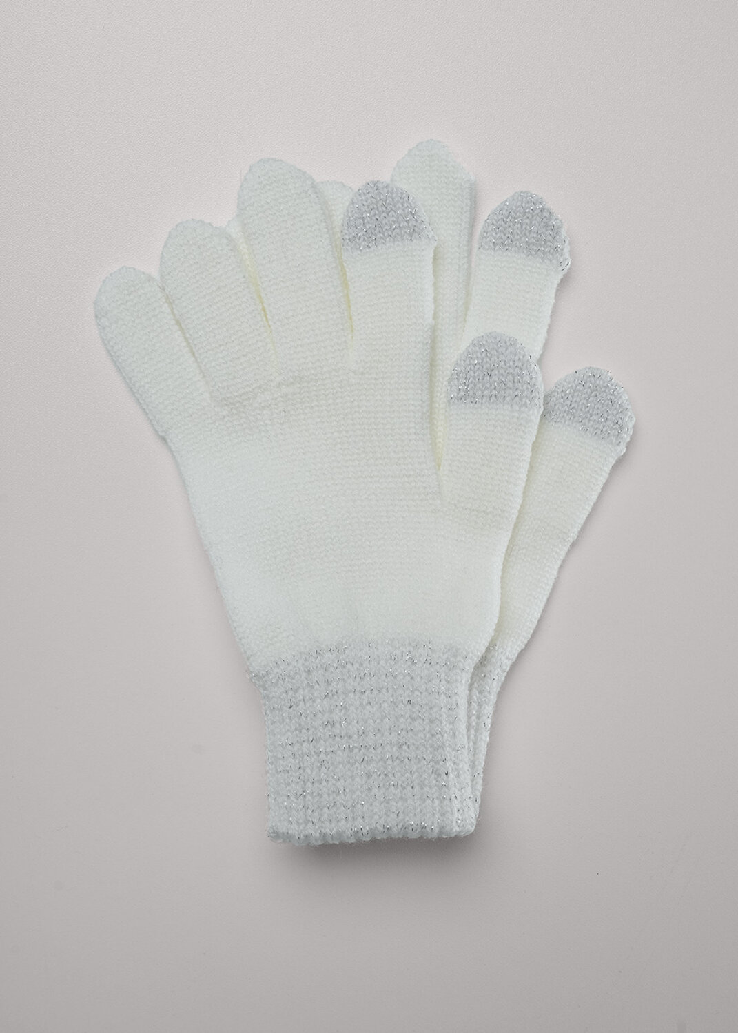 CLEVER Перчатки 585857 543478ак сенс молочный/люрекс серебро