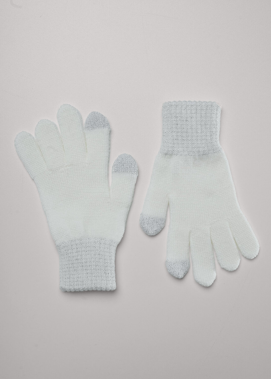 CLEVER Перчатки 585857 543478ак сенс молочный/люрекс серебро