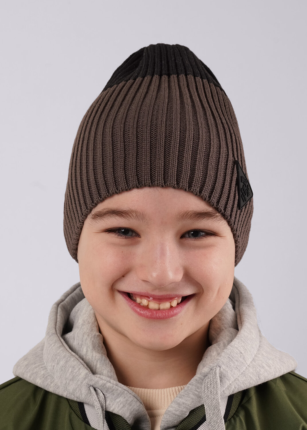 CLEVER Шапка 585893 564667ха коричневый/чёрный