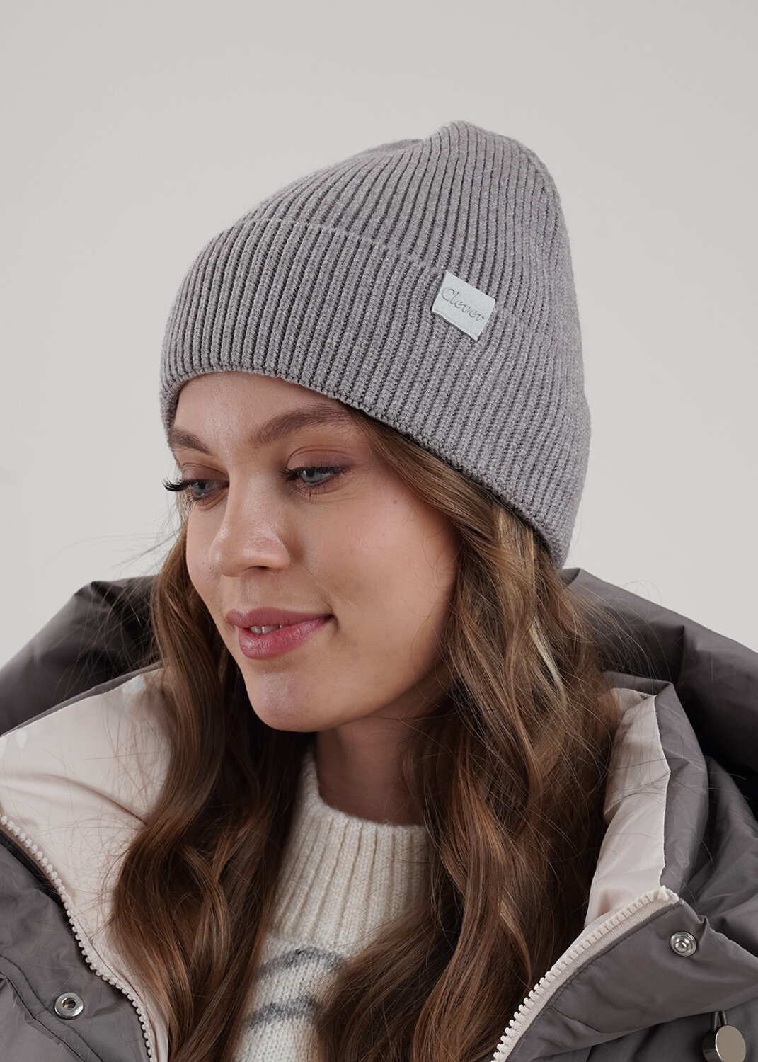 CLEVER Шапка 585906 564645вн меланж серый