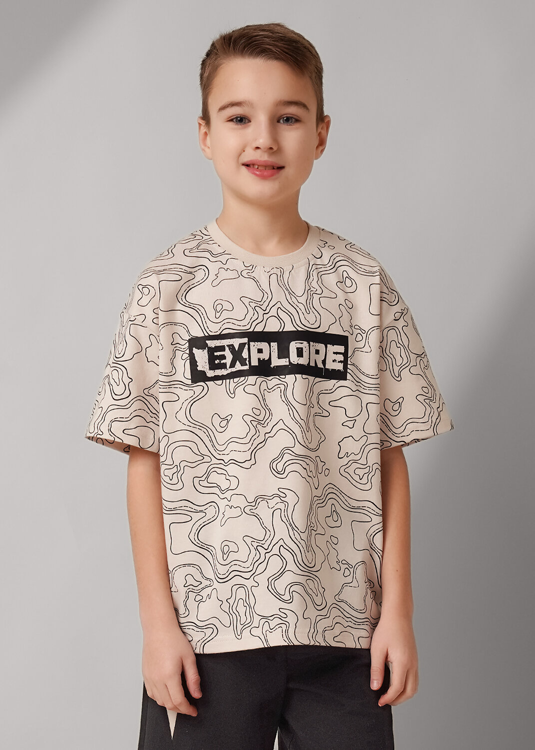 CLEVER Футболка 586022 865756/12кдн_п бежевый/чёрный