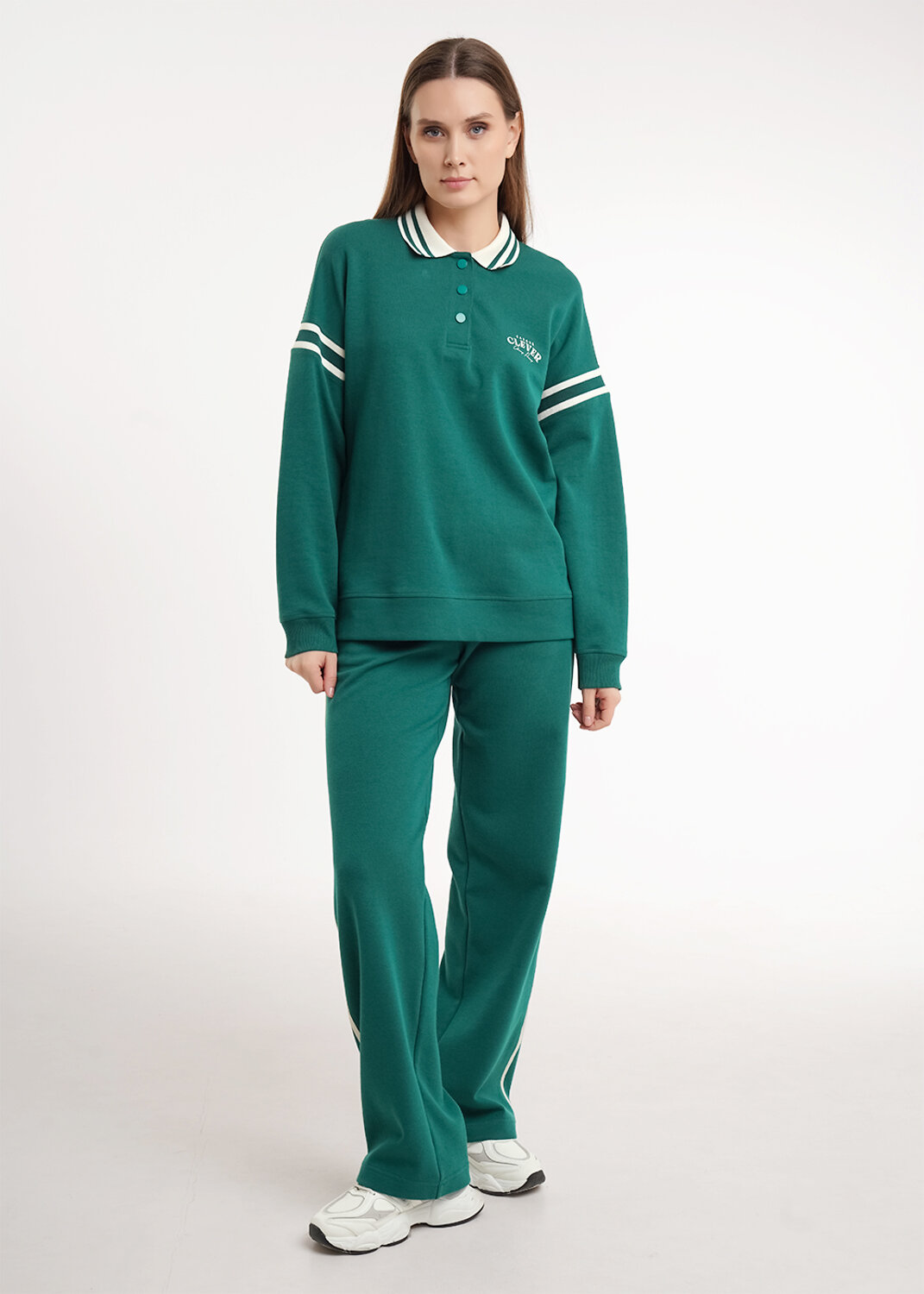 CLEVER Джемпер 586109 LH26-100 т.зелёный