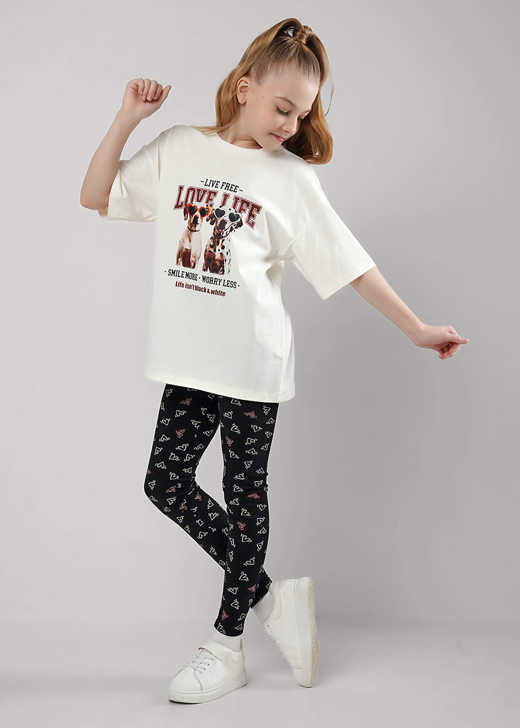 CLEVER Лосины 586154 903495гн чёрный/молочный