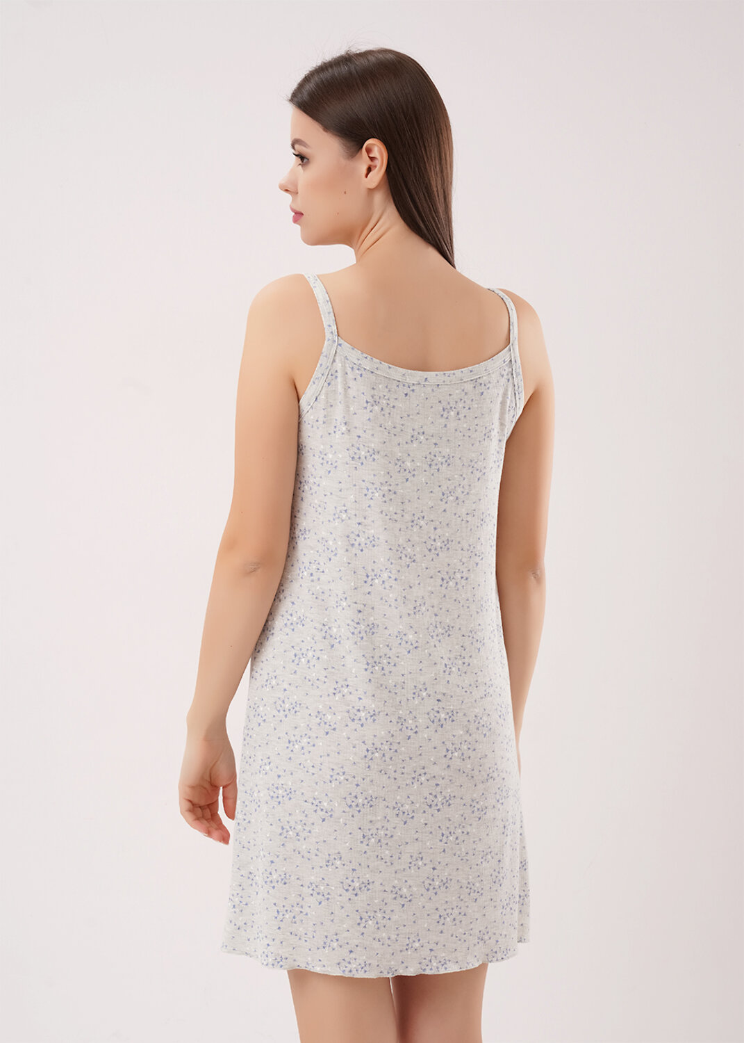 CLEVER Сорочка 586157 LS26-1226 меланж св.серый/св.голубой