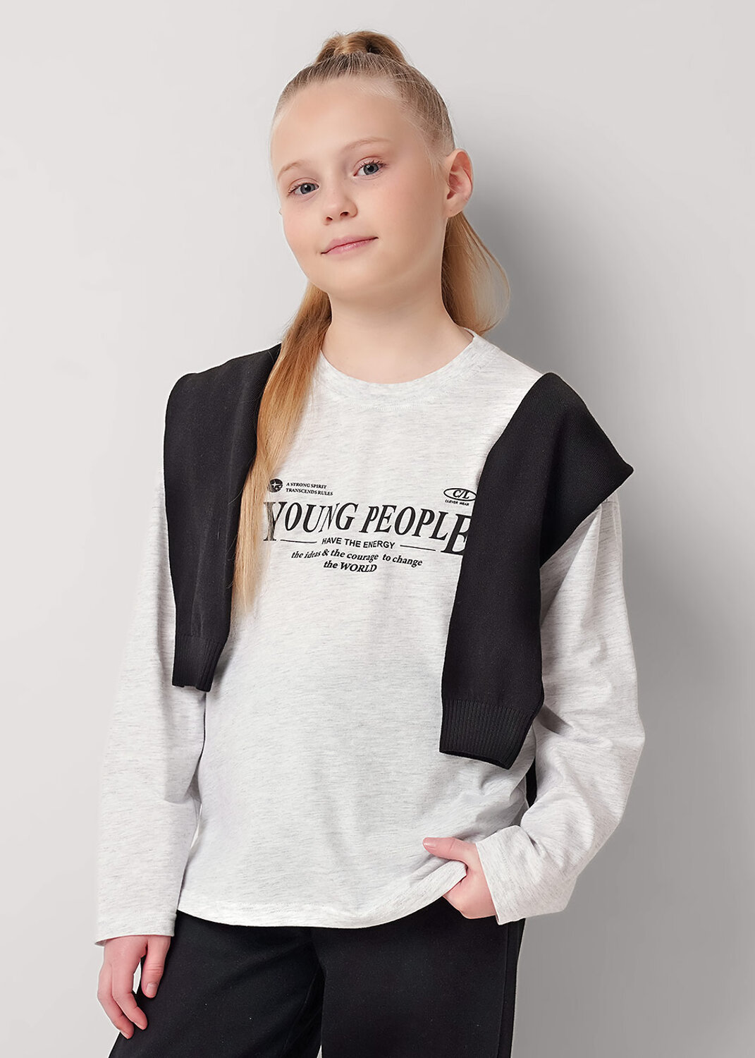 CLEVER Джемпер 586168 867357/13кдп_п меланж св.серый