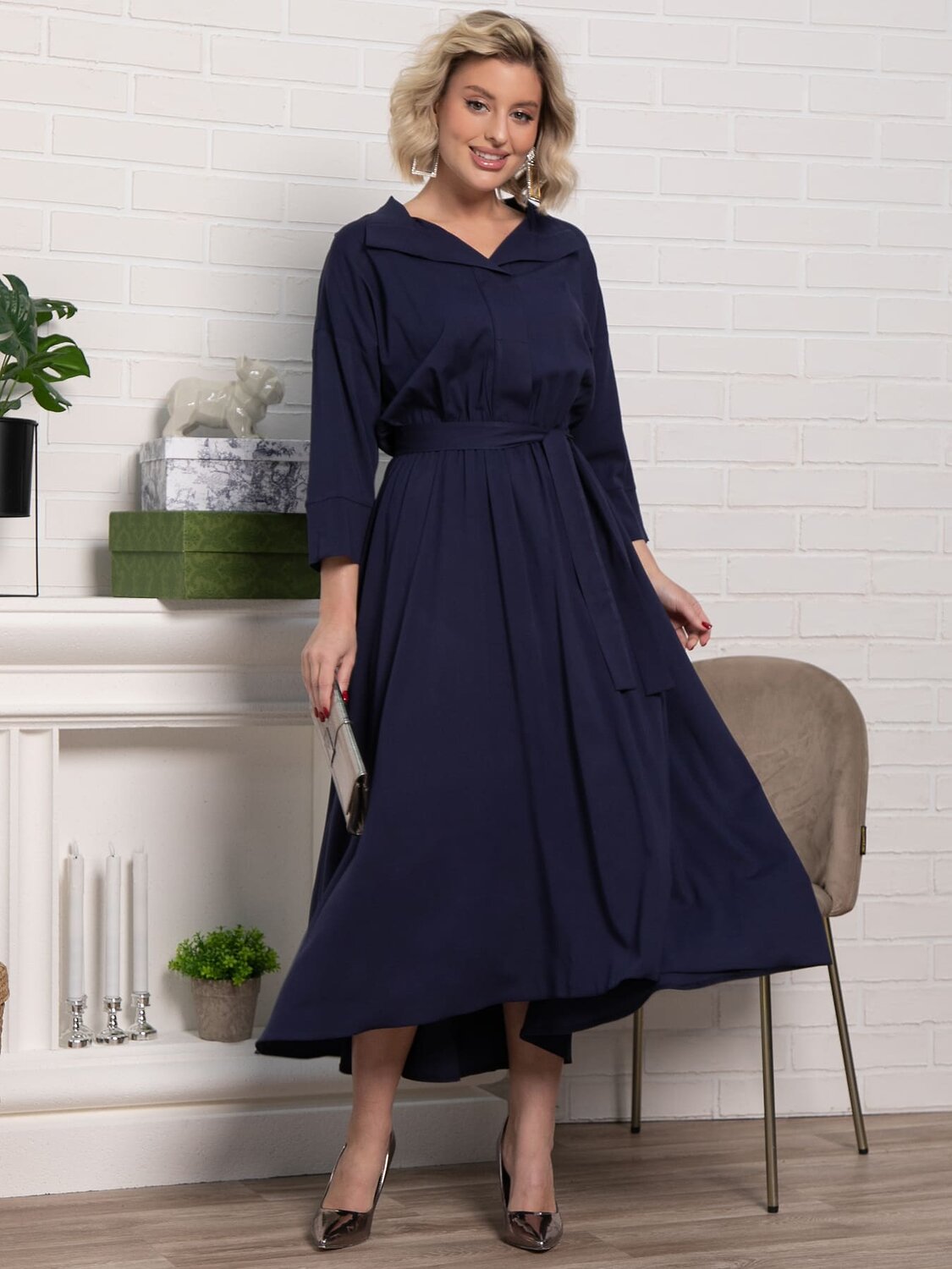 LT Collection Платье 586309 П15098-16М темно-синий